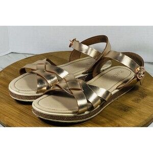 The Children's Place Girls Platform Sandals With Adjustable Ankle Strap Sz 4